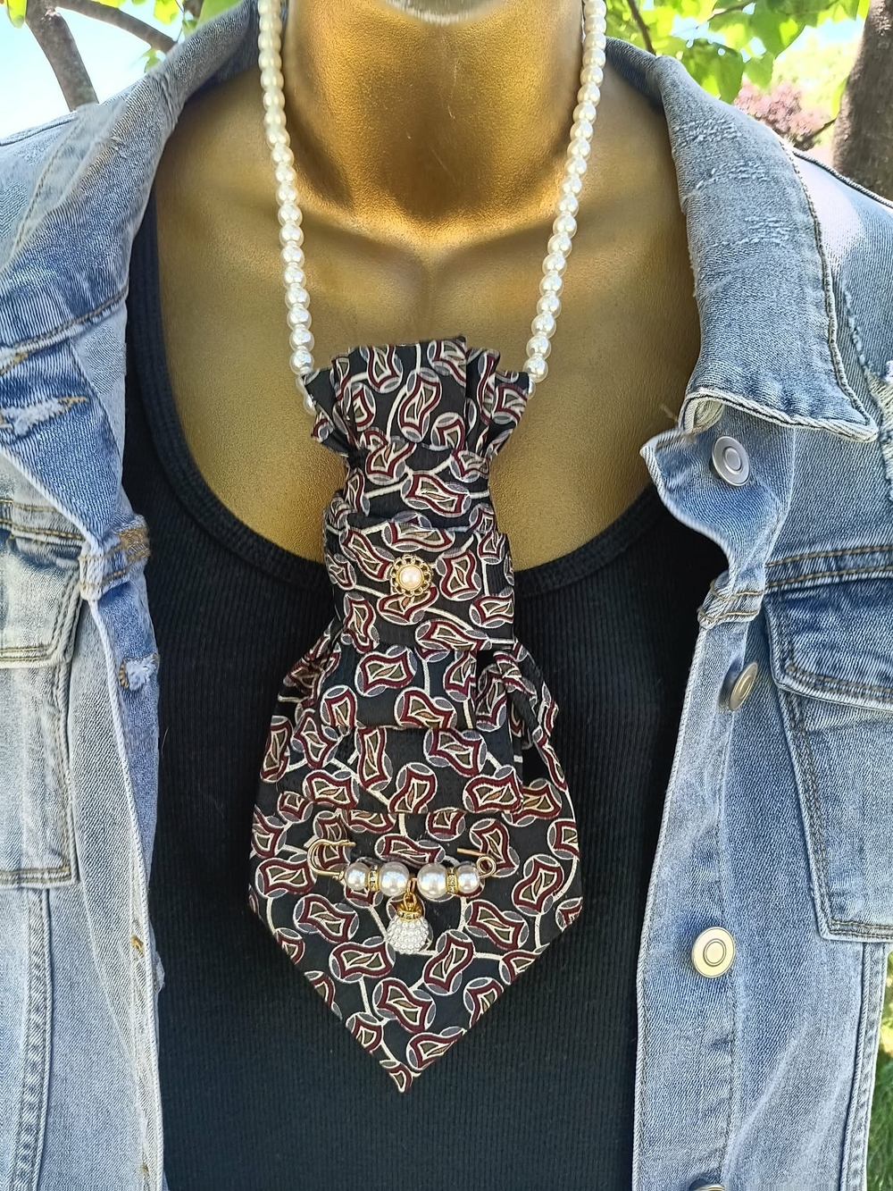 Junk Tie Statement Necklace